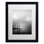 Trademark Fine Art ''Golden Gate and Birds'' by Moises Levy 16" x 20" White Matted Black Frame (ALI1095-B1620MF)