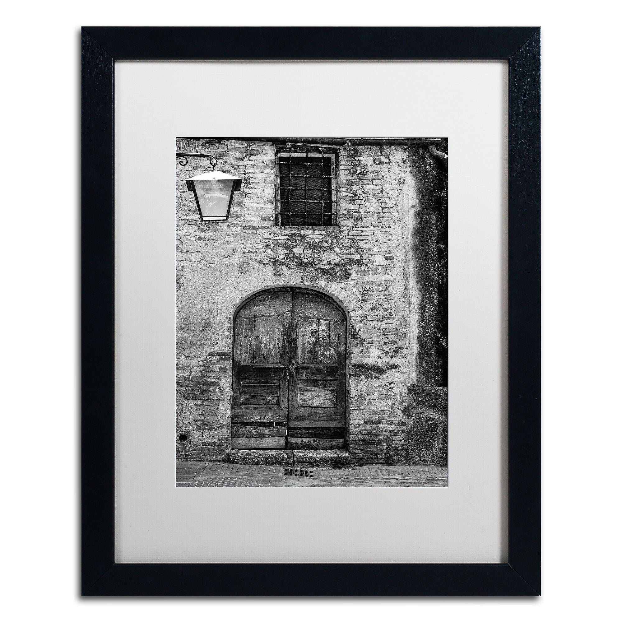 Trademark Fine Art ''San Gimignano Door'' by Moises Levy 16" x 20" White Matted Black Frame (ALI1097-B1620MF)