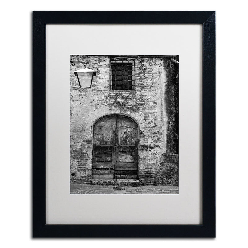 Trademark Fine Art ''San Gimignano Door'' by Moises Levy 16" x 20" White Matted Black Frame (ALI1097-B1620MF)