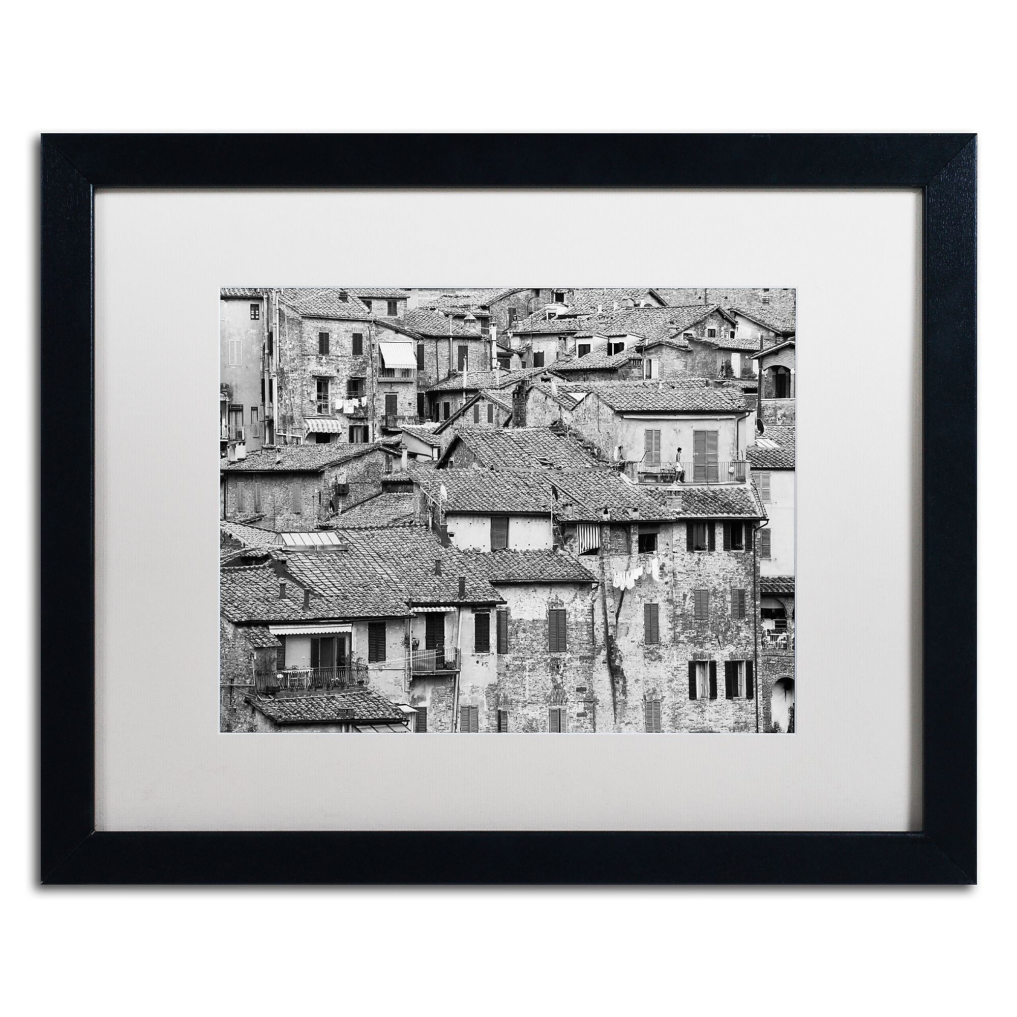 Trademark Fine Art ''San Gimignano Texture'' by Moises Levy 16" x 20" White Matted Black Frame (ALI1098-B1620MF)