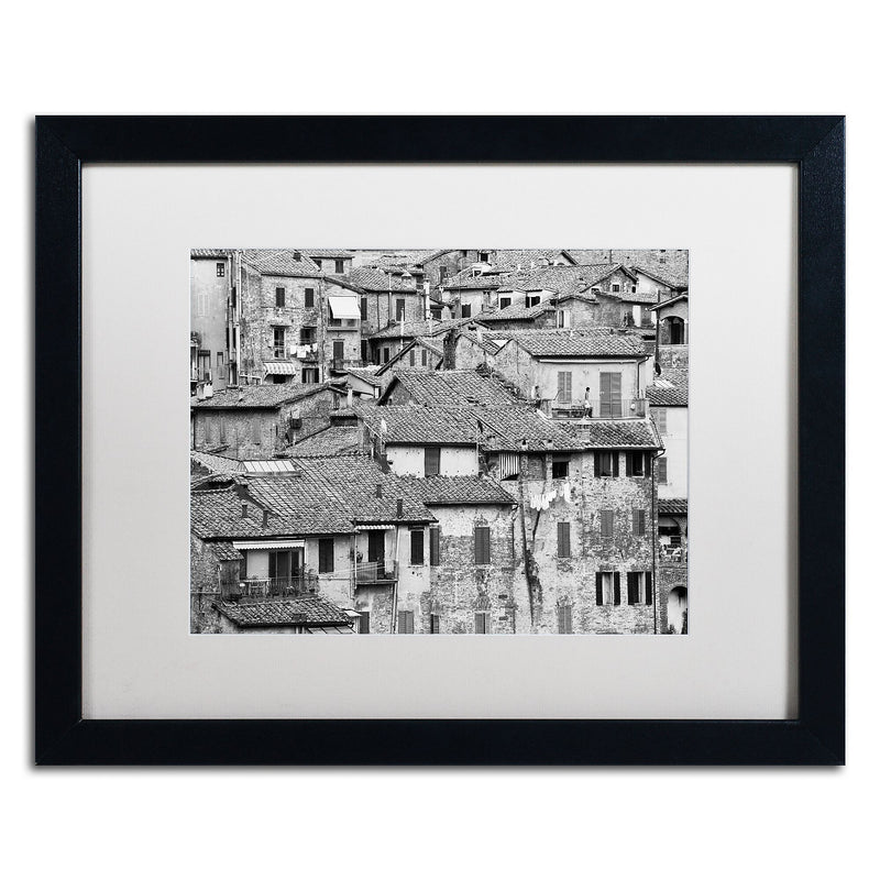 Trademark Fine Art ''San Gimignano Texture'' by Moises Levy 16" x 20" White Matted Black Frame (ALI1098-B1620MF)