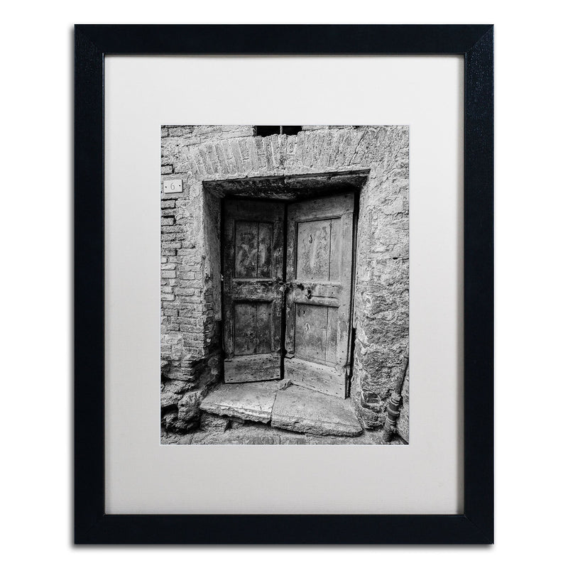 Trademark Fine Art ''Siena Door'' by Moises Levy 16" x 20" White Matted Black Frame (ALI1100-B1620MF)