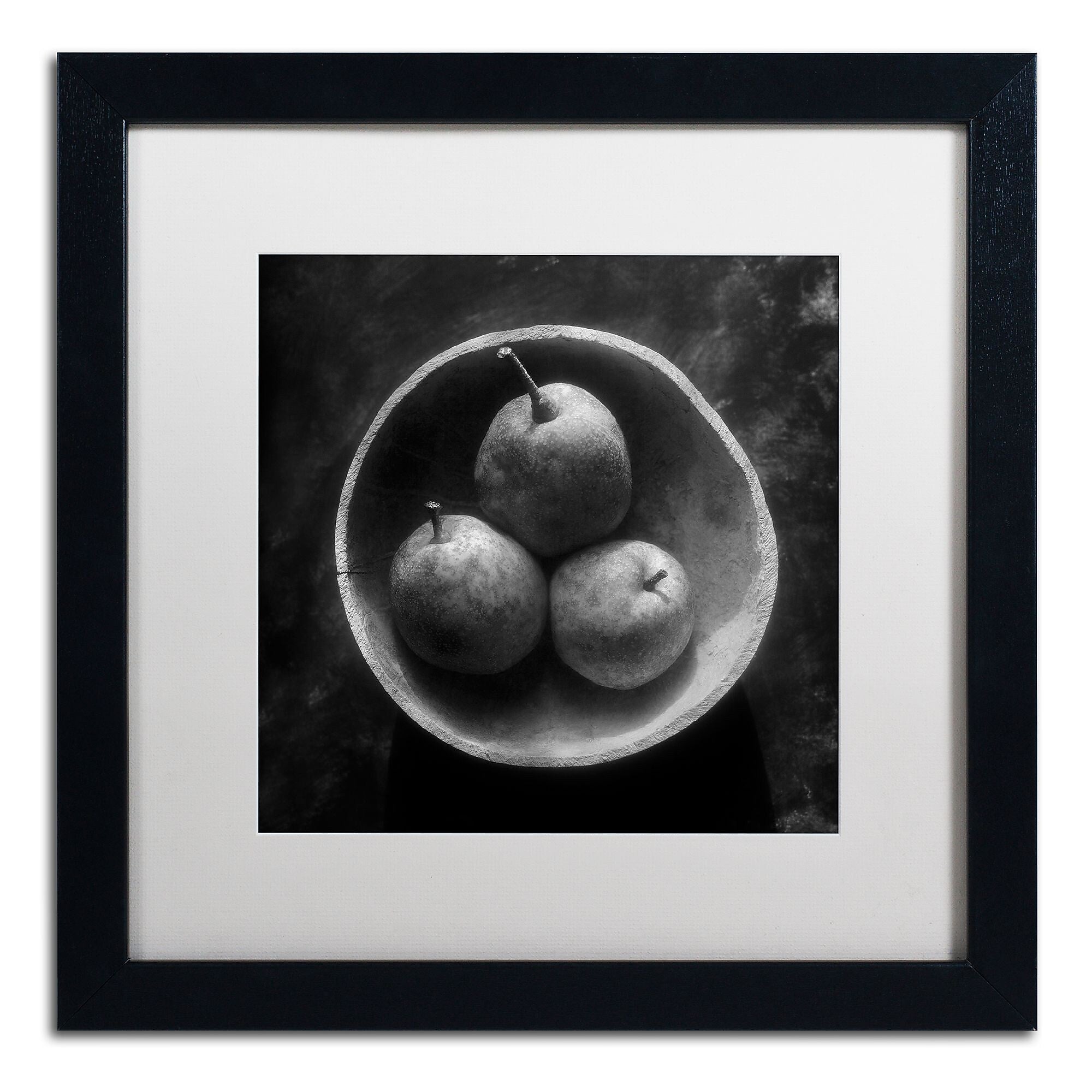 Trademark Fine Art ''Circulo de Peras'' by Moises Levy 16" x 16" White Matted Black Frame (ALI1102-B1616MF)