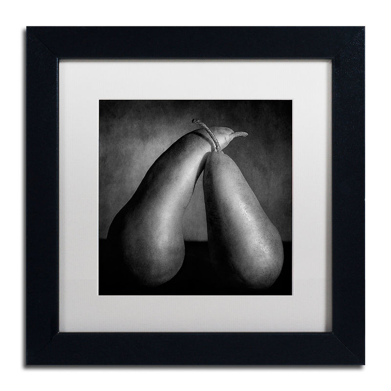 Trademark Fine Art ''Peras Tiernas'' by Moises Levy 11" x 11" White Matted Black Frame (ALI1104-B1111MF)