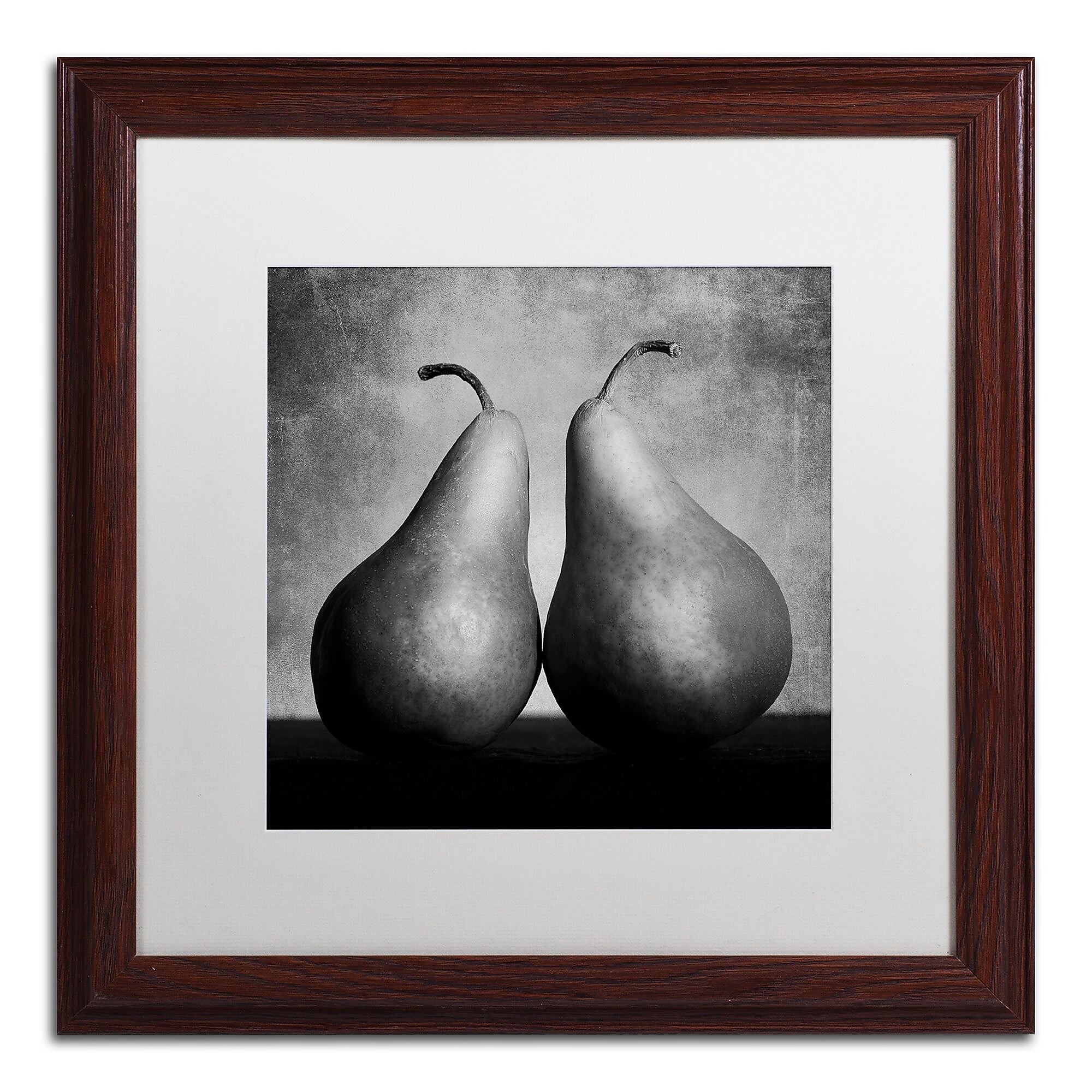 Trademark Fine Art ''Peras Enamoradas'' by Moises Levy 16" x 16" White Matted Wood Frame (ALI1106-W1616MF)