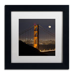 Trademark Fine Art ''Golden Gate and Moon'' by Moises Levy 11" x 11" White Matted Black Frame (ALI1110-B1111MF)