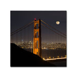 Trademark Fine Art ''Golden Gate and Moon'' by Moises Levy 18" x 18" Canvas Art (ALI1110-C1818GG)