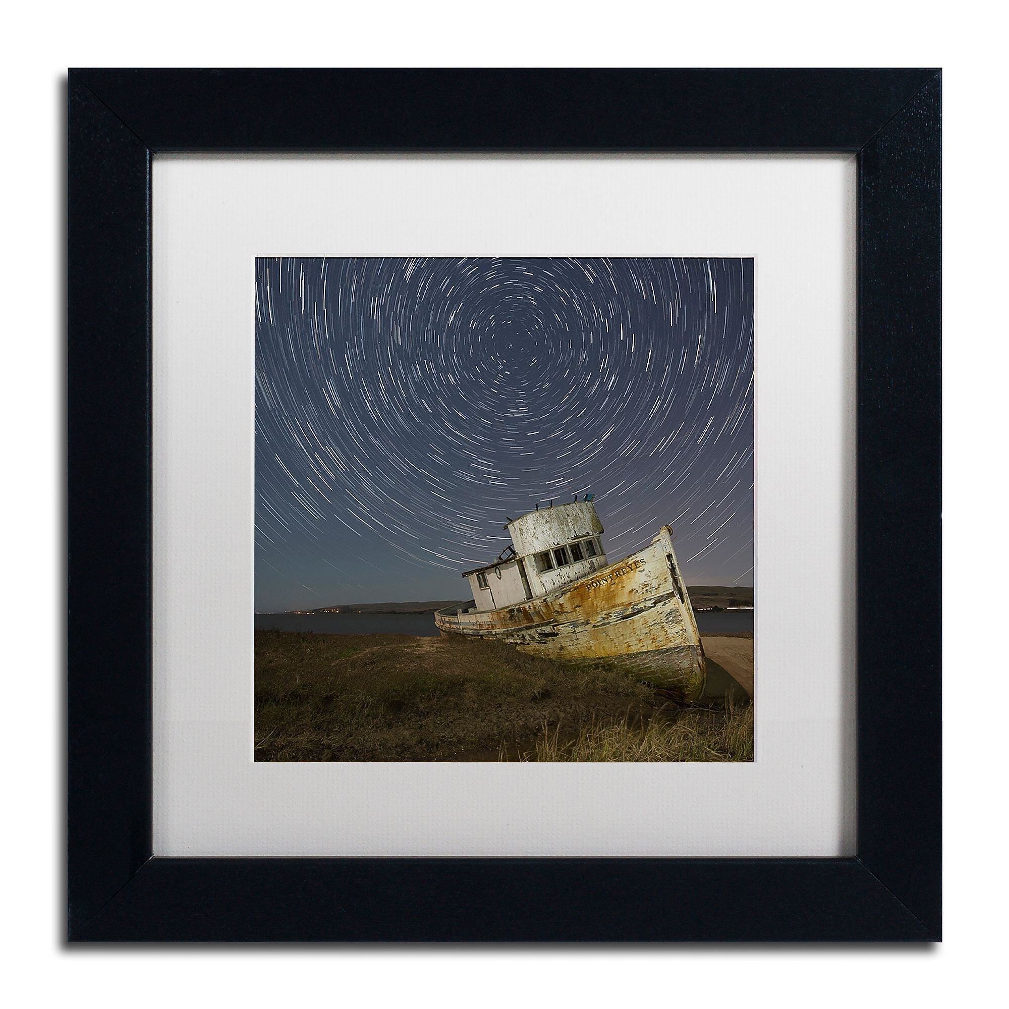 Trademark Fine Art ''Point Reyes I'' by Moises Levy 11" x 11" White Matted Black Frame (ALI1114-B1111MF)