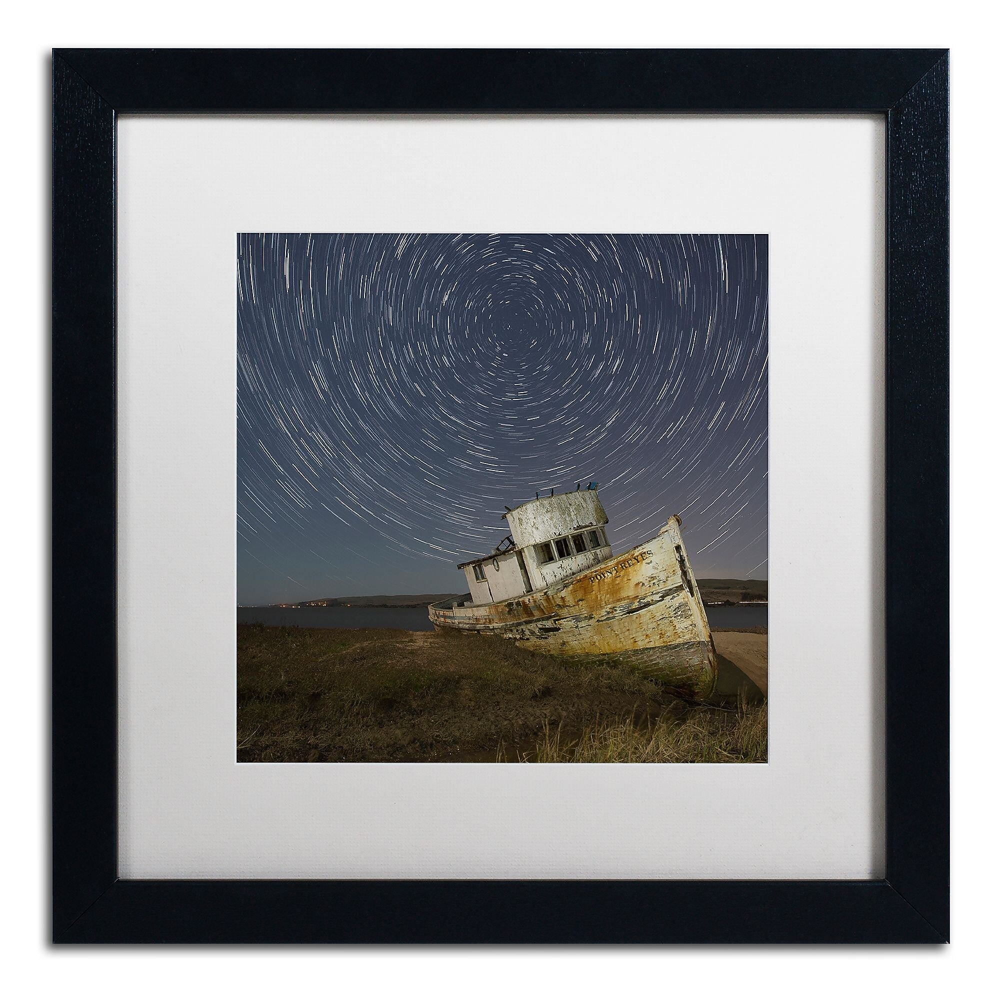 Trademark Fine Art ''Point Reyes I'' by Moises Levy 16" x 16" White Matted Black Frame (ALI1114-B1616MF)