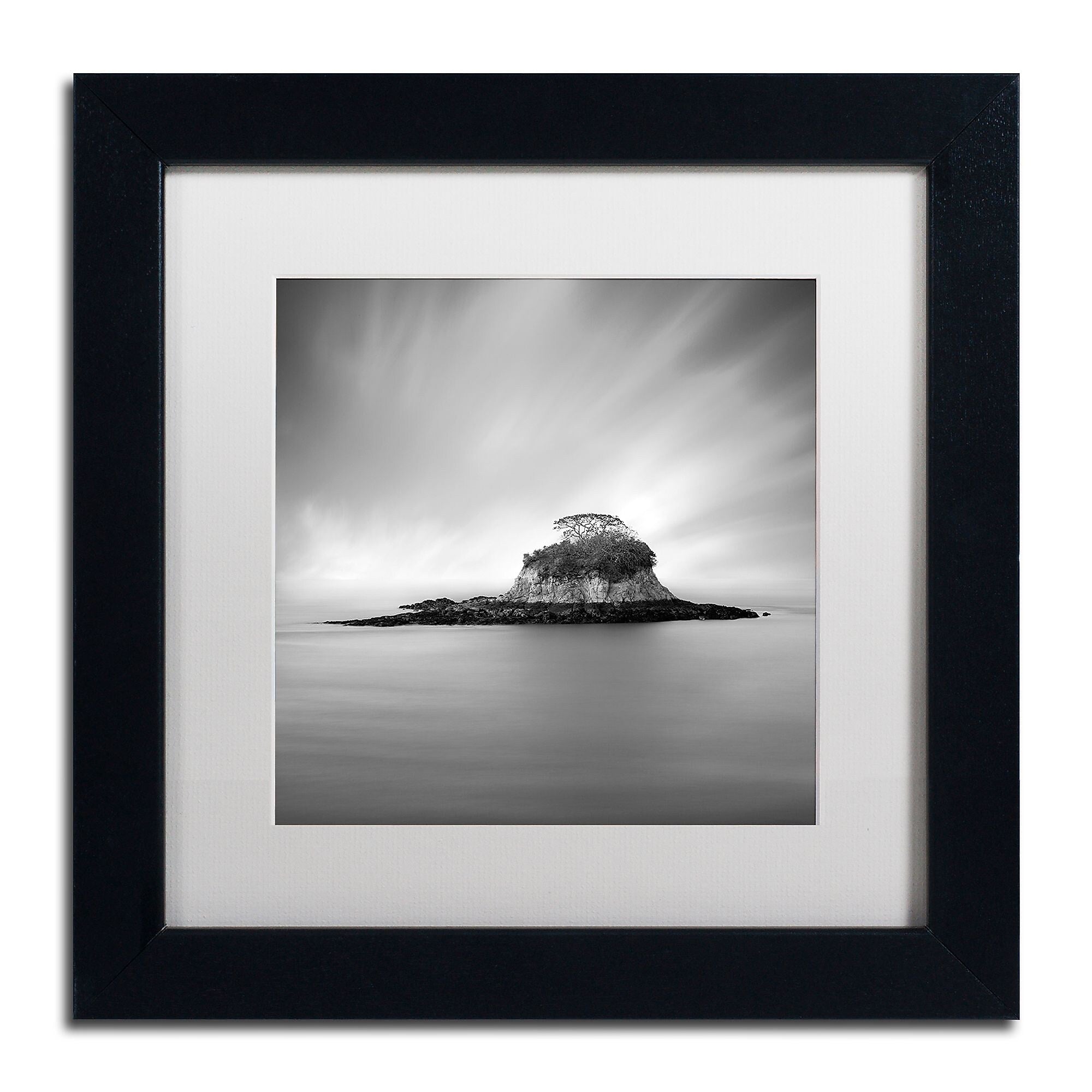 Trademark Fine Art ''Rat Island'' by Moises Levy 11" x 11" White Matted Black Frame (ALI1118-B1111MF)