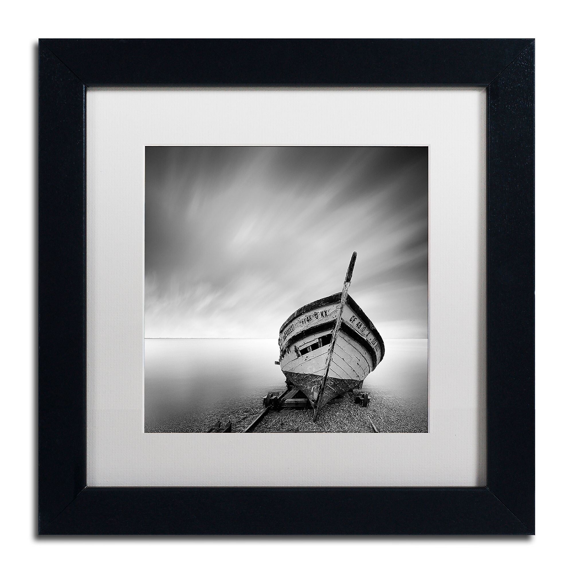Trademark Fine Art ''Boat I'' by Moises Levy 11" x 11" White Matted Black Frame (ALI1120-B1111MF)
