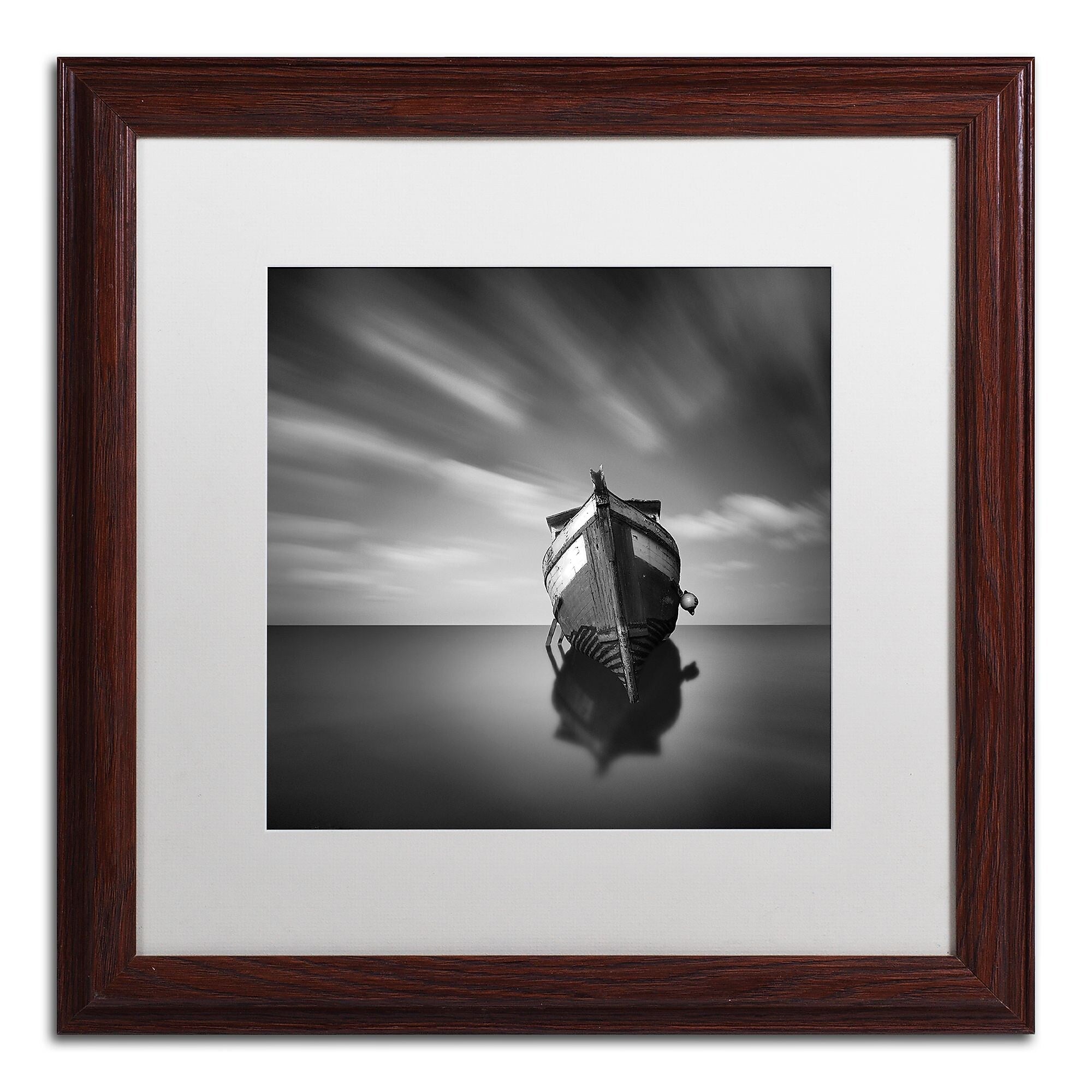 Trademark Fine Art ''My Boat IV'' by Moises Levy 16" x 16" White Matted Wood Frame (ALI1124-W1616MF)