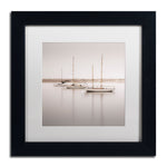 Trademark Fine Art ''Three Boats'' by Moises Levy 11" x 11" White Matted Black Frame (ALI1149-B1111MF)