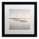 Trademark Fine Art ''Three Boats'' by Moises Levy 16" x 16" White Matted Black Frame (ALI1149-B1616MF)