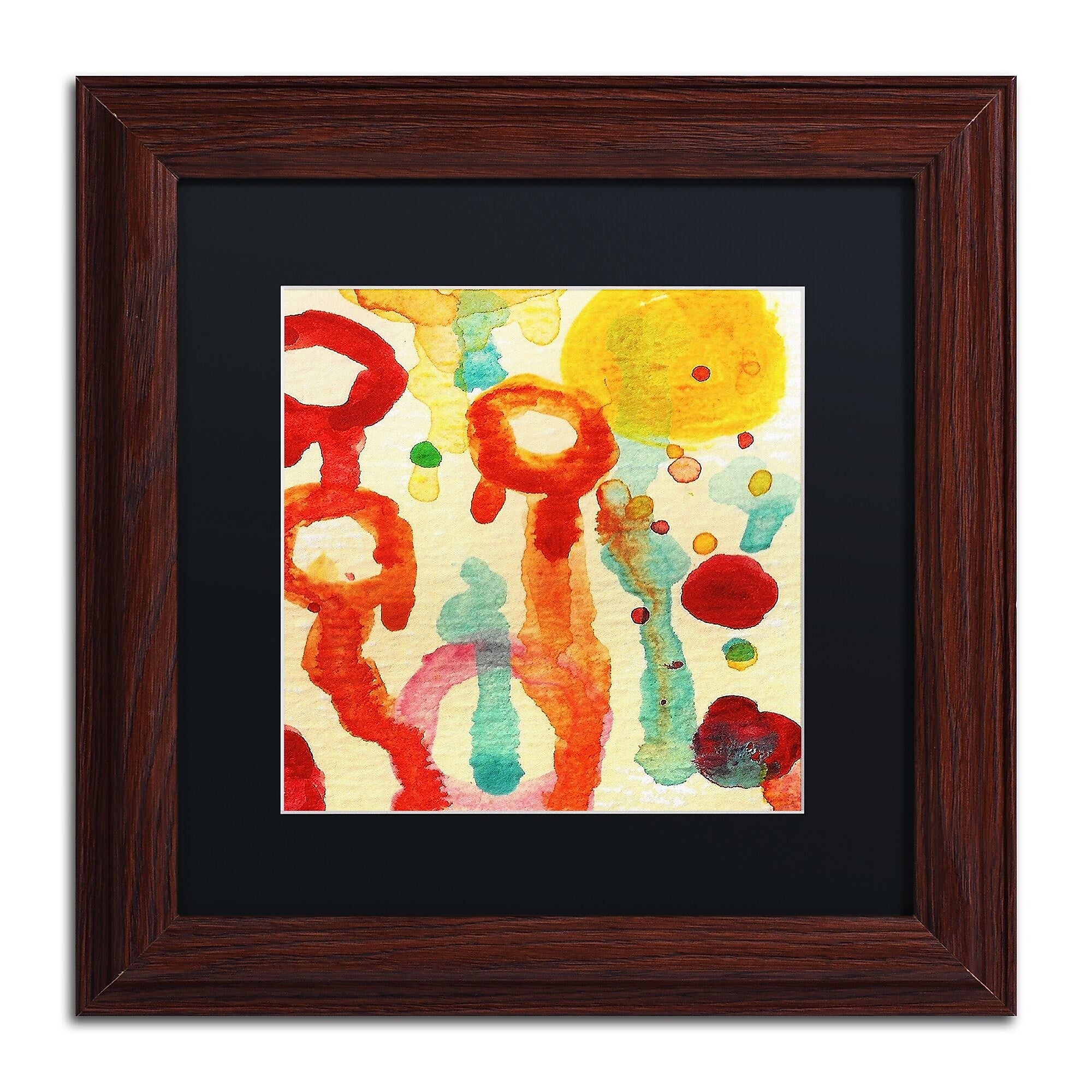 Trademark Fine Art ''Circle Encounters 7'' by Amy Vangsgard  11" x 11" Black Matted Wood Frame (AV0097-W1111BMF)