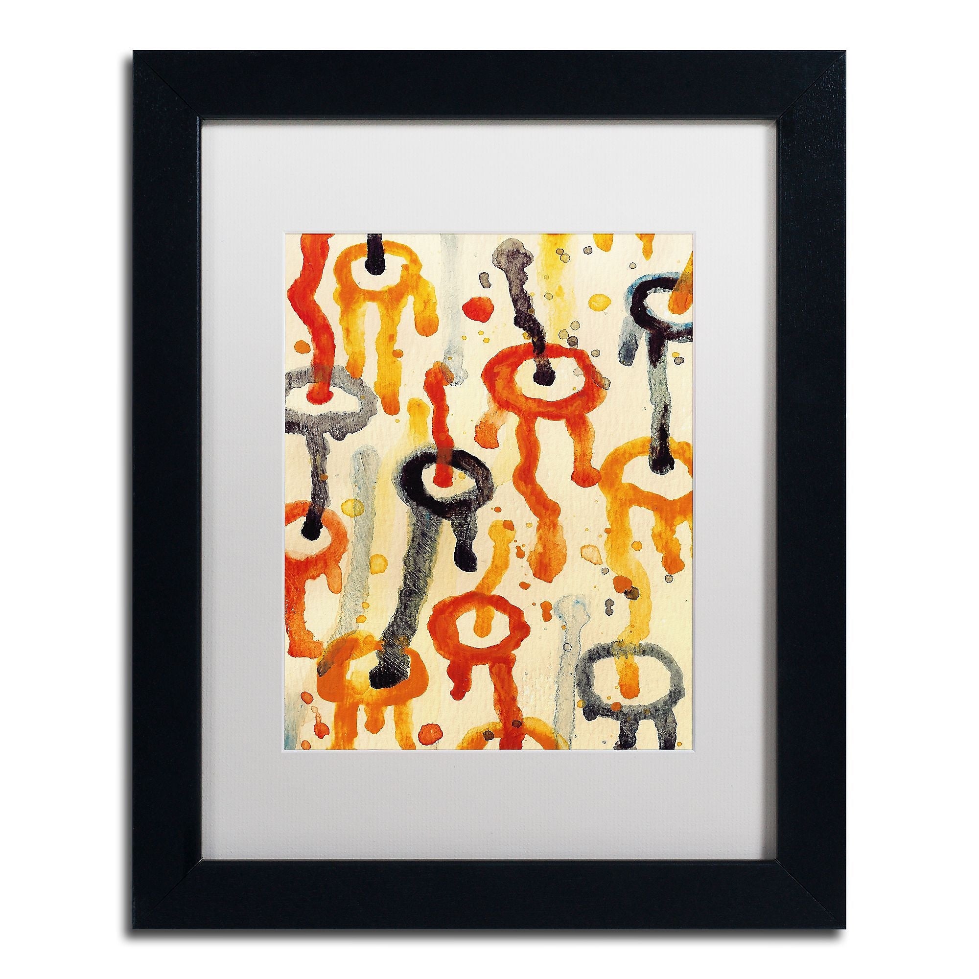 Trademark Fine Art ''Circle Encounters 9'' by Amy Vangsgard 11" x 14" White Matted Black Frame (AV0099-B1114MF)