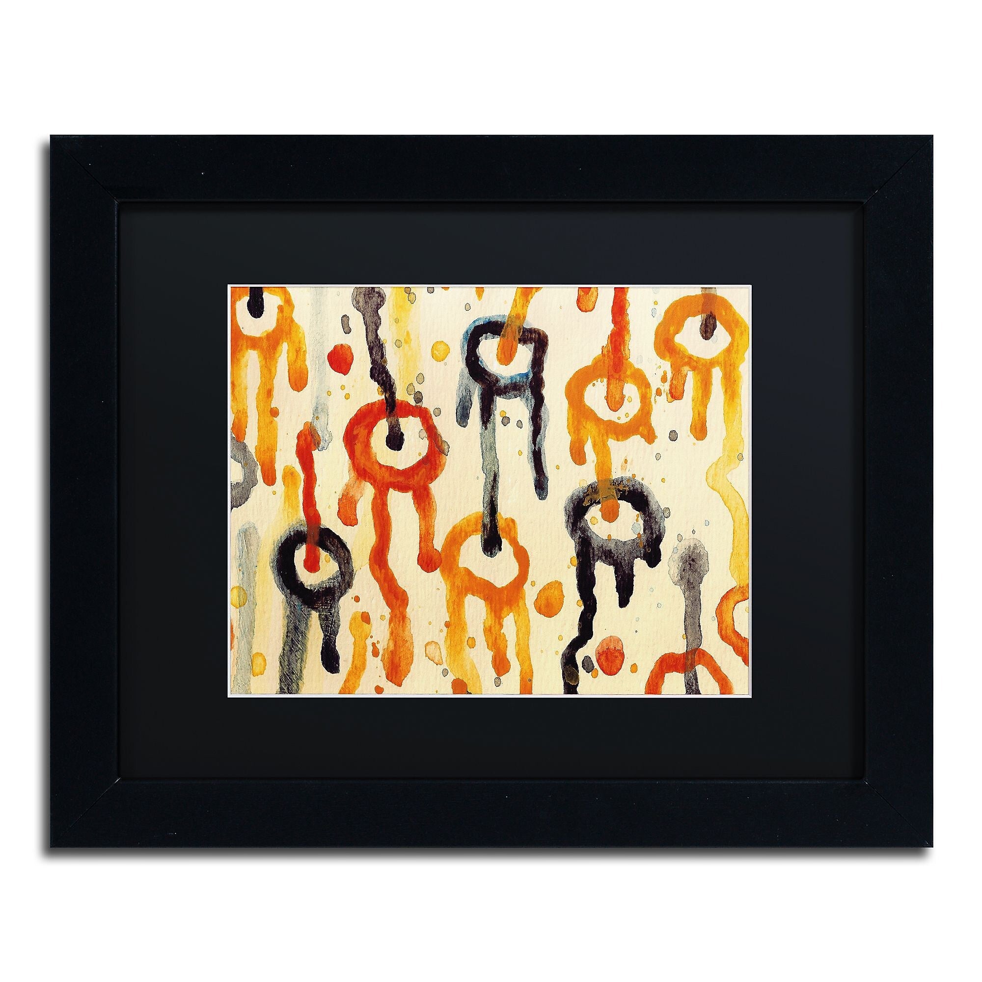 Trademark Fine Art ''Circle Encounters 10'' by Amy Vangsgard  11" x 14" Black Matted Black Frame (AV0100-B1114BMF)