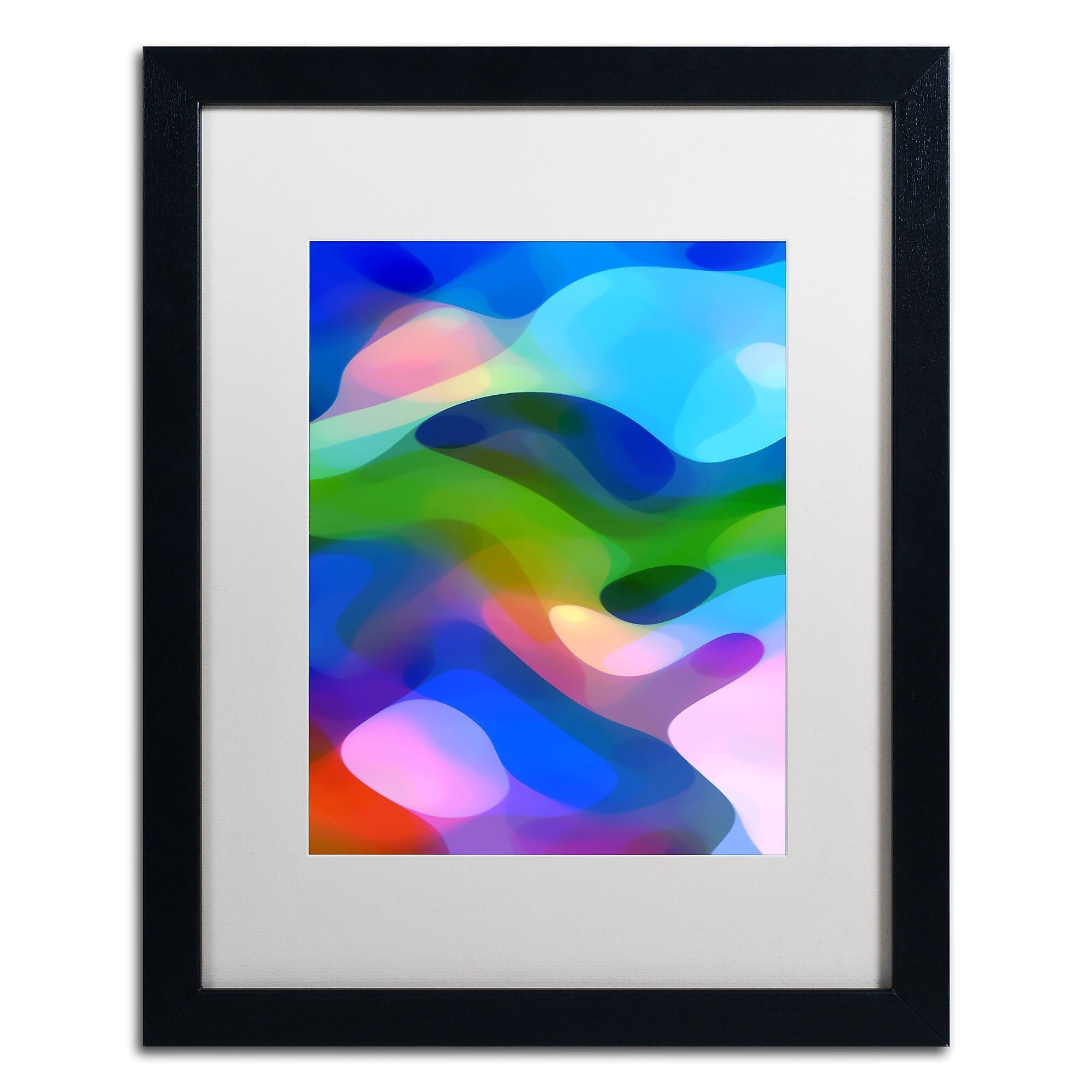 Trademark Fine Art ''Dappled Light 8 Blue'' by Amy Vangsgard  16" x 20" White Matted Black Frame (AV0106-B1620MF)