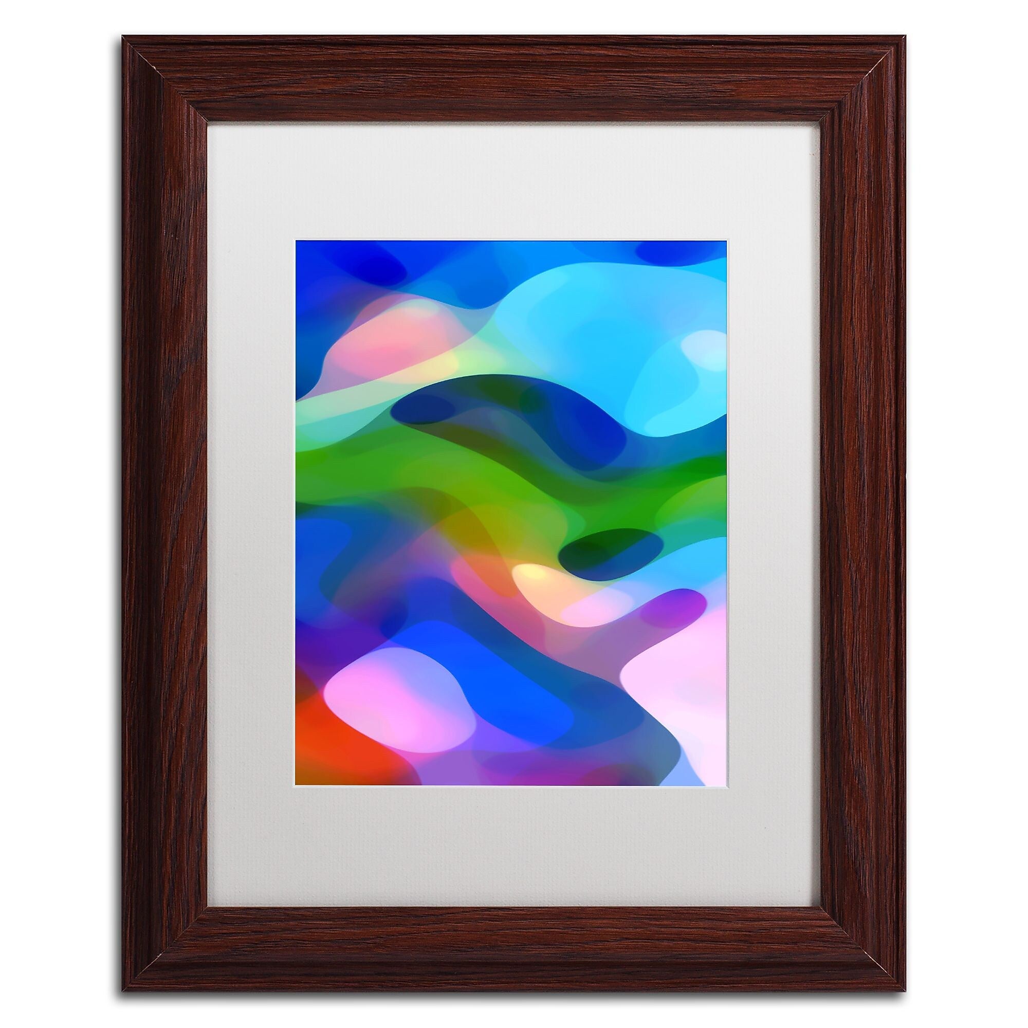 Trademark Fine Art ''Dappled Light 8 Blue'' by Amy Vangsgard  11" x 14" White Matted Wood Frame (AV0106-W1114MF)