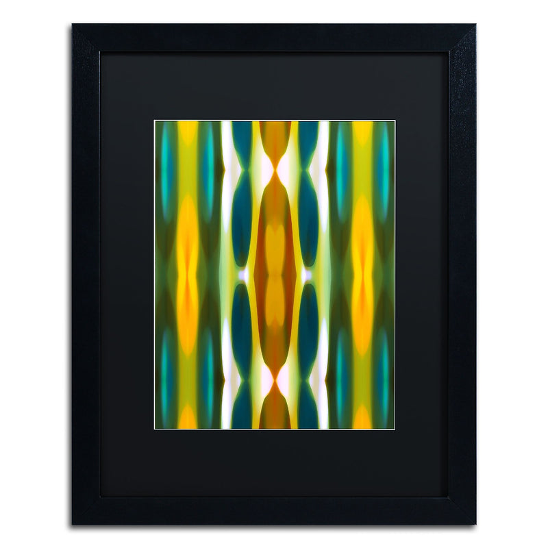 Trademark Fine Art ''Blue Green Yellow Pattern 14'' by Amy Vangsgard  16" x 20" Black Matted Black Frame (AV0119-B1620BMF)