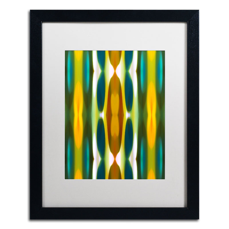 Trademark Fine Art ''Blue Green Yellow Pattern 14'' by Amy Vangsgard  16" x 20" White Matted Black Frame (AV0119-B1620MF)