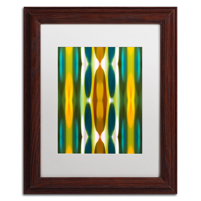 Trademark Fine Art ''Blue Green Yellow Pattern 14'' by Amy Vangsgard  11" x 14" White Matted Wood Frame (AV0119-W1114MF)