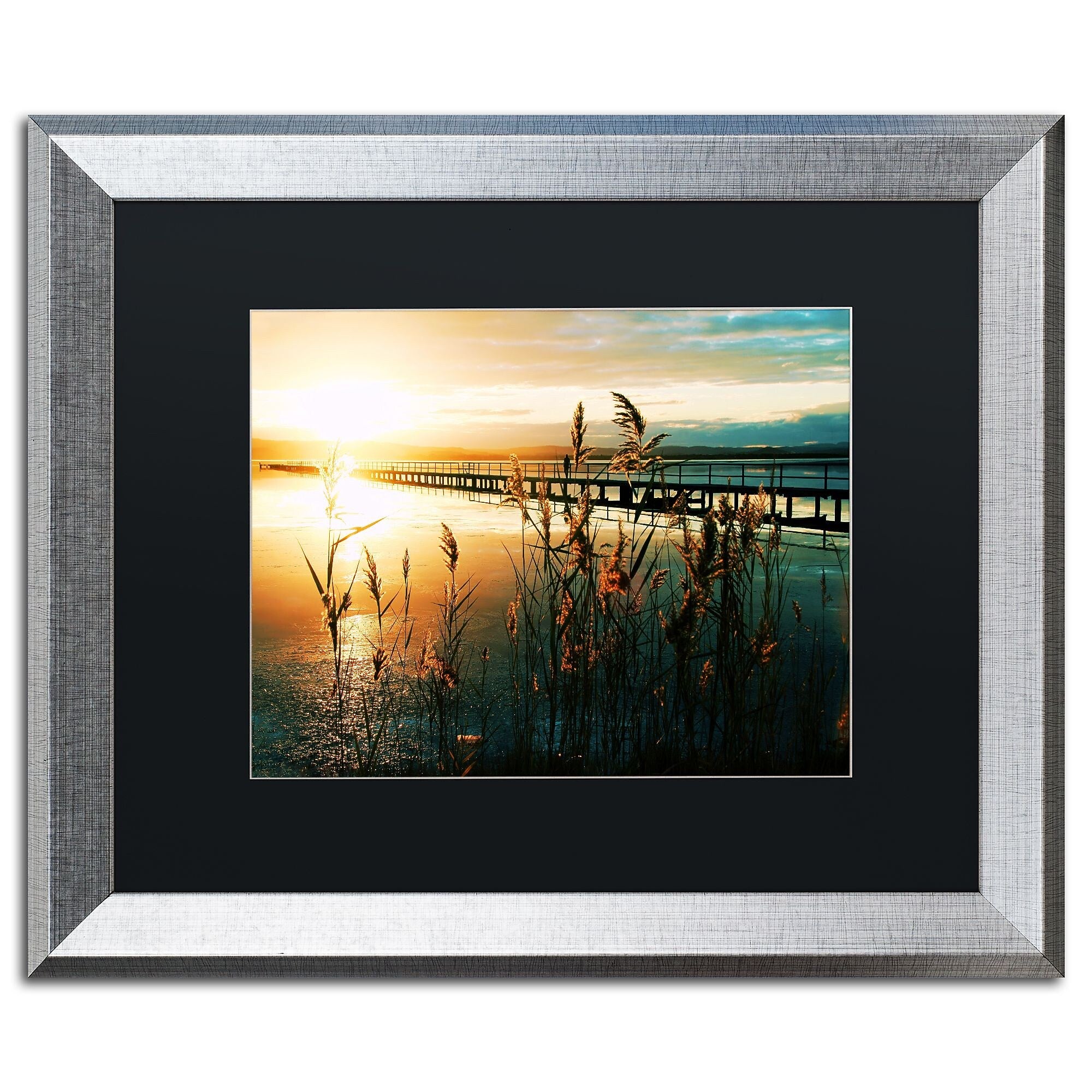 Trademark Fine Art ''Wish You Were Here'' by Beata Czyzowska Young 16" x 20" Black Matted Silver Frame (BC0060-S1620BMF)