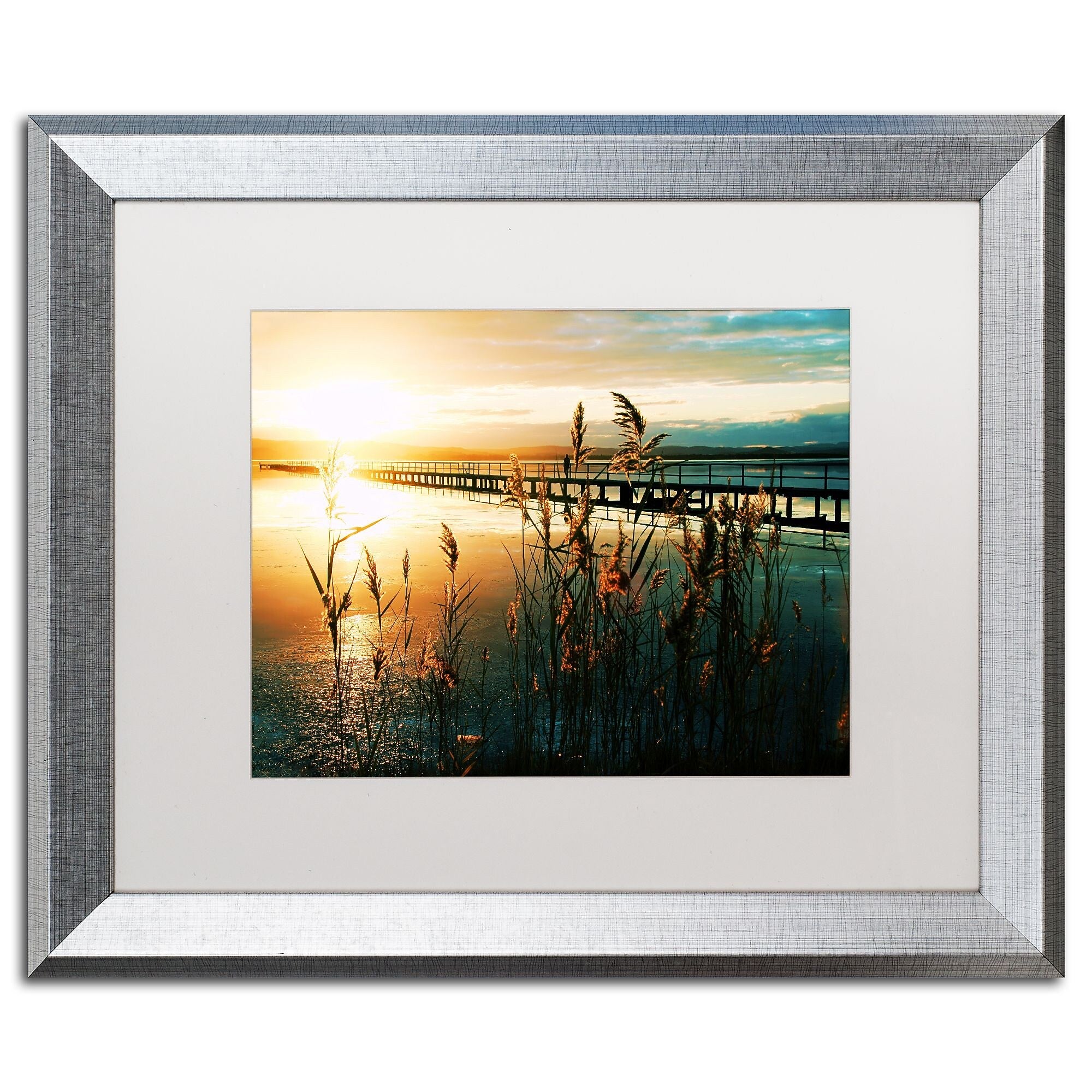 Trademark Fine Art ''Wish You Were Here'' by Beata Czyzowska Young 16" x 20" White Matted Silver Frame (BC0060-S1620MF)