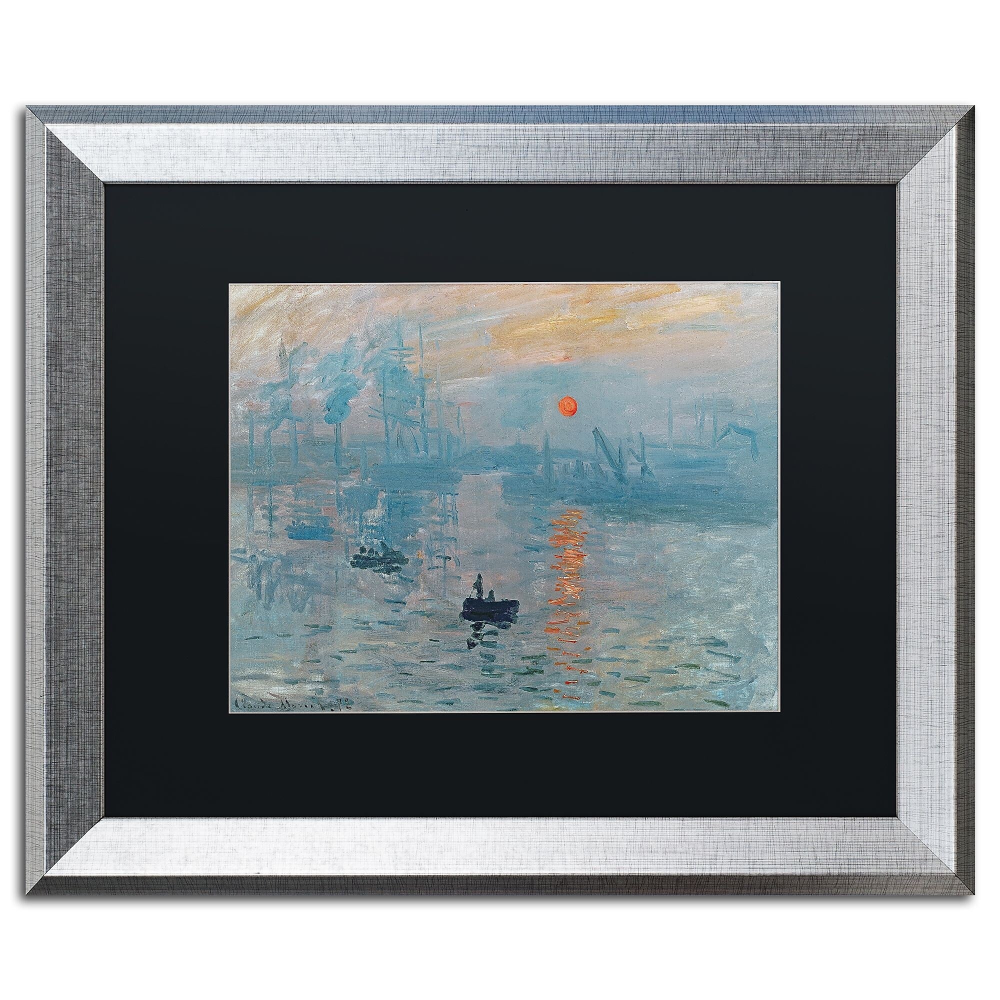 Trademark Fine Art ''Impression Sunrise'' by Claude Monet 16" x 20" Black Matted Silver Frame (BL0001-S1620BMF)
