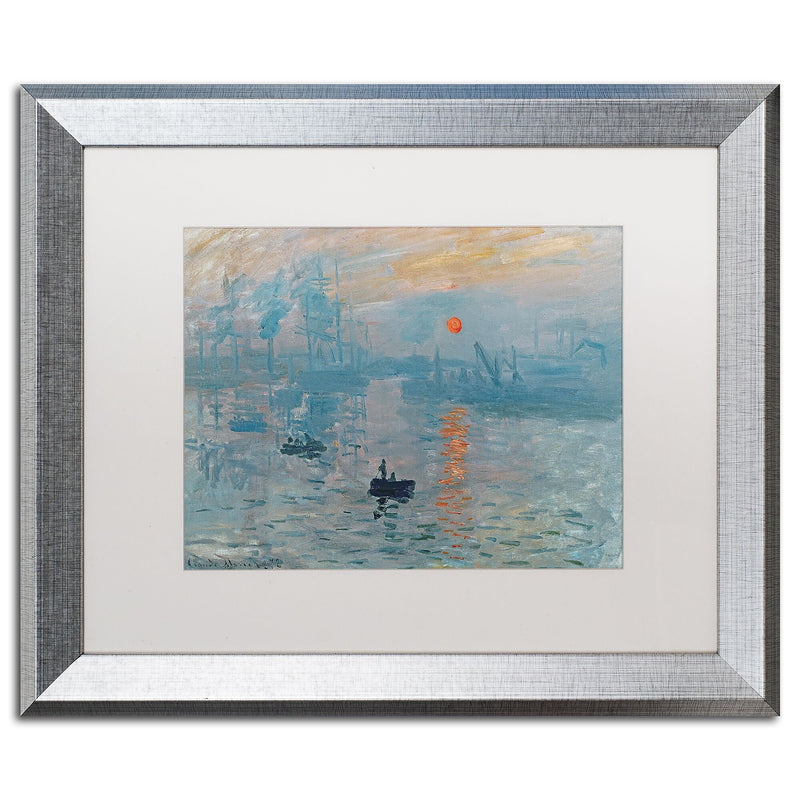 Trademark Fine Art ''Impression Sunrise'' by Claude Monet 16" x 20" White Matted Silver Frame (BL0001-S1620MF)