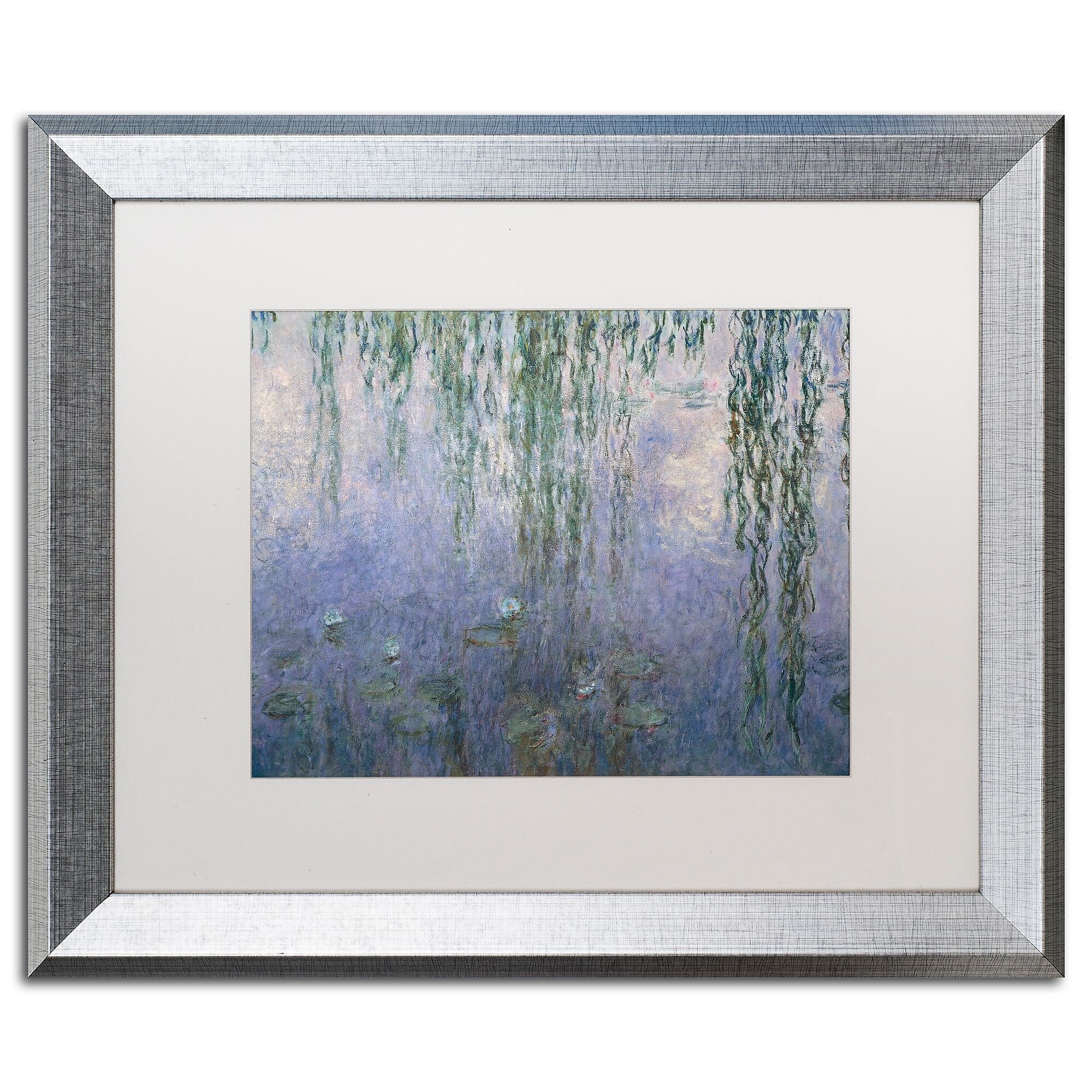 Trademark Fine Art ''Water Lilies III 1840-1926'' by Claude Monet 16" x 20" White Matted Silver Frame (BL01465-S1620MF)