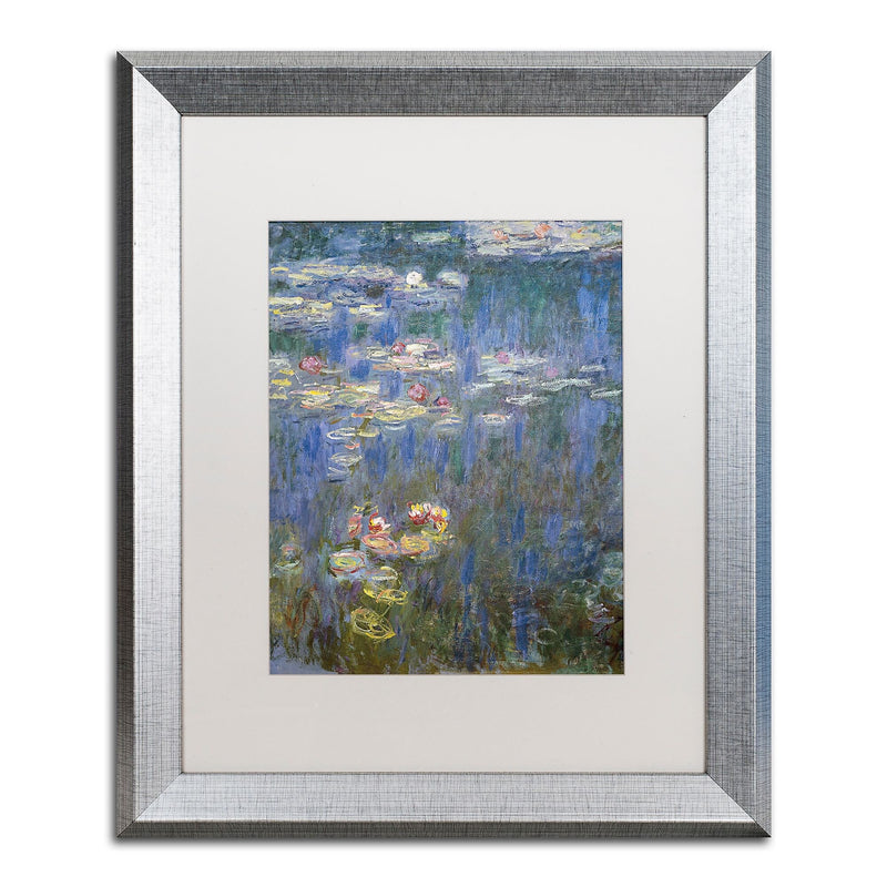 Trademark Fine Art ''Water Lilies IV 1840-1926'' by Claude Monet 16" x 20" White Matted Silver Frame (BL01466-S1620MF)