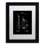 Trademark Fine Art ''Vintage Banjo Patent 1896 Black'' by Claire Doherty 11" x 14" White Matted Black Frame (CDO0004-B1114MF)