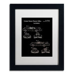 Trademark Fine Art ''Batmobile Car Patent 1966 Black'' by Claire Doherty 11" x 14" White Matted Black Frame (CDO0006-B1114MF)