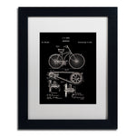 Trademark Fine Art ''Bicycle Patent 1890 Black'' by Claire Doherty 11" x 14" White Matted Black Frame (CDO0010-B1114MF)