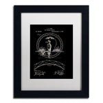 Trademark Fine Art ''One Wheeled Vehicle 1885 Black'' by Claire Doherty 11" x 14" White Matted Black Frame (CDO0031-B1114MF)