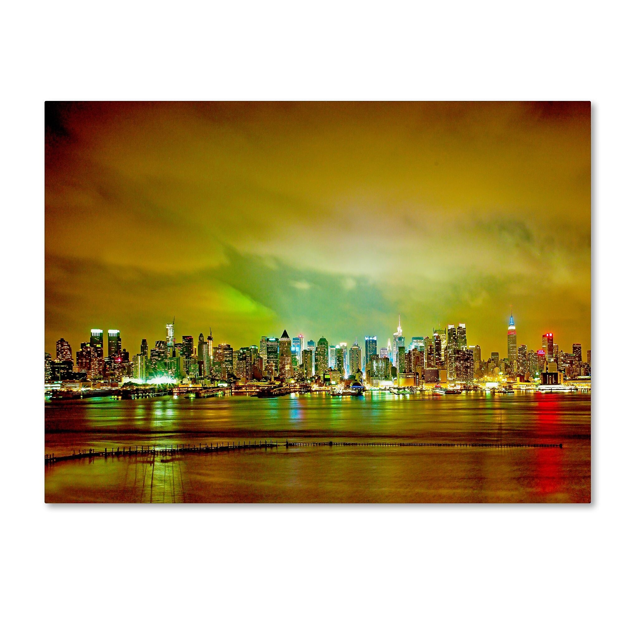 Trademark Fine Art ''City Skyline'' by Preston 35" x 47" Canvas Art (EM0508-C3547GG)
