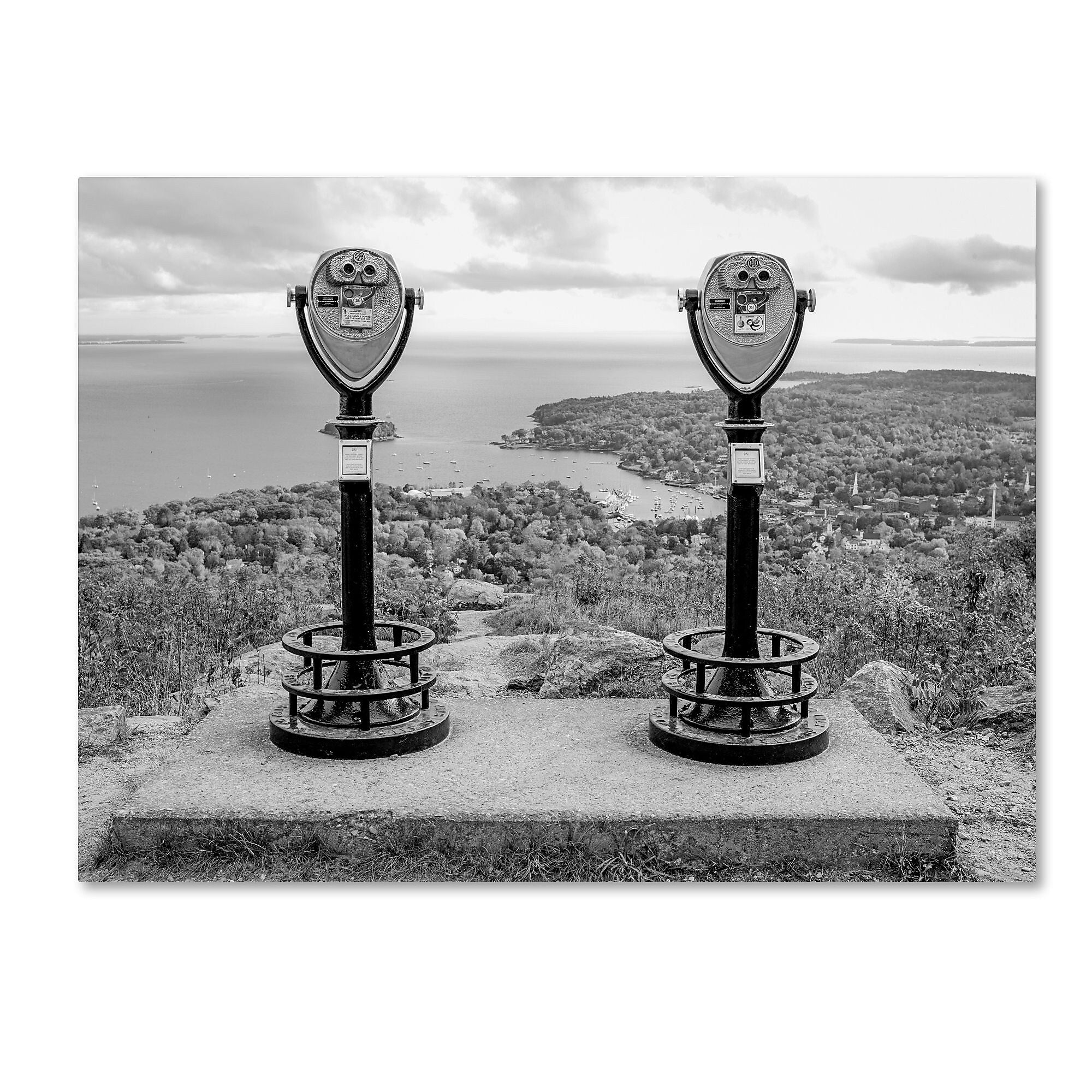 Trademark Fine Art ''Tower Viewers BW'' by Preston 35" x 47" Canvas Art (EM0510-C3547GG)