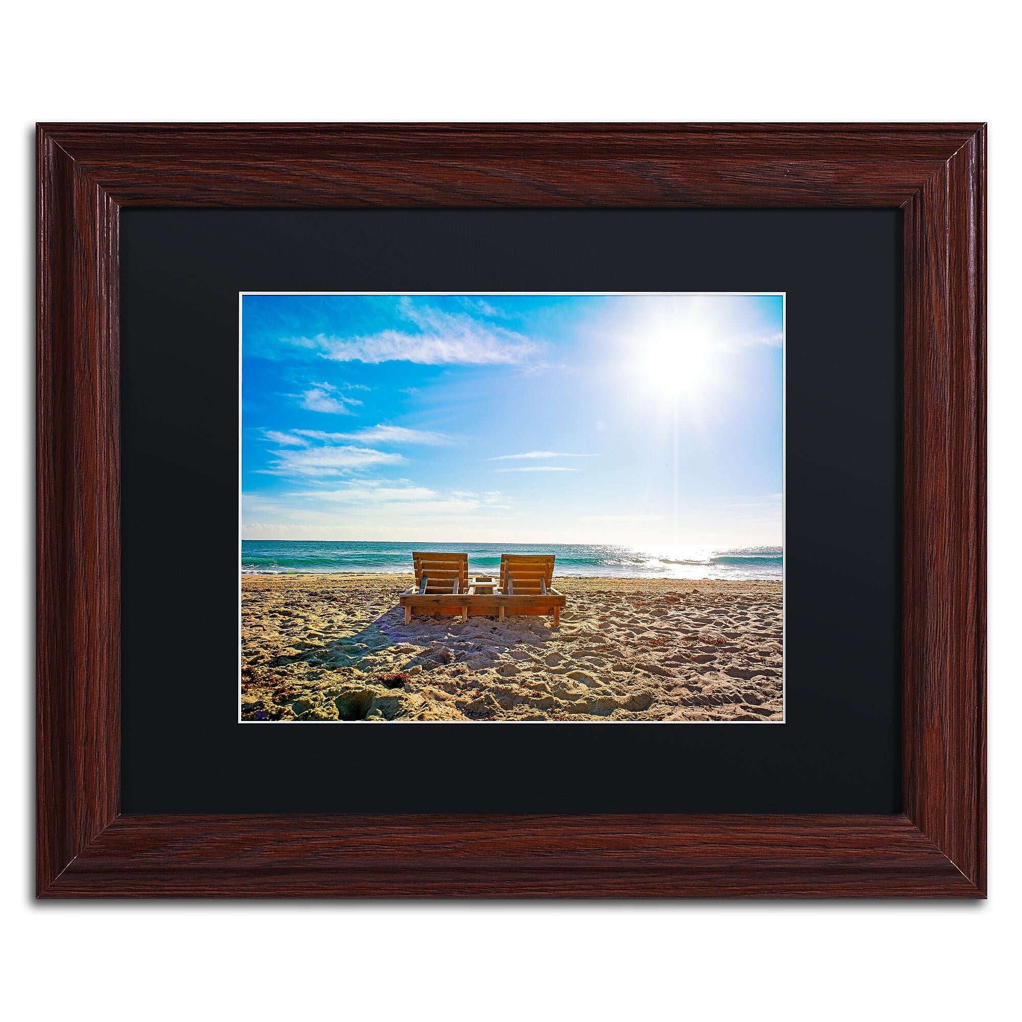 Trademark Fine Art ''Florida Beach Chair'' by Preston 11" x 14" Black Matted Wood Frame (EM0517-W1114BMF)