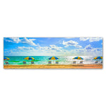Trademark Fine Art ''Florida Beach Chairs Umbrellas'' by Preston 6" x 19" Canvas Art (EM0519-C619GG)