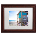 Trademark Fine Art ''Florida Beach Guard'' by Preston 11" x 14" White Matted Wood Frame (EM0520-W1114MF)