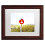 Trademark Fine Art ''Florida Beach Saver'' by Preston 11" x 14" White Matted Wood Frame (EM0522-W1114MF)