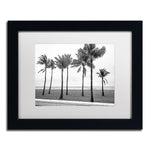 Trademark Fine Art ''Florida BW Beach Palms'' by Preston 11" x 14" White Matted Black Frame (EM0524-B1114MF)