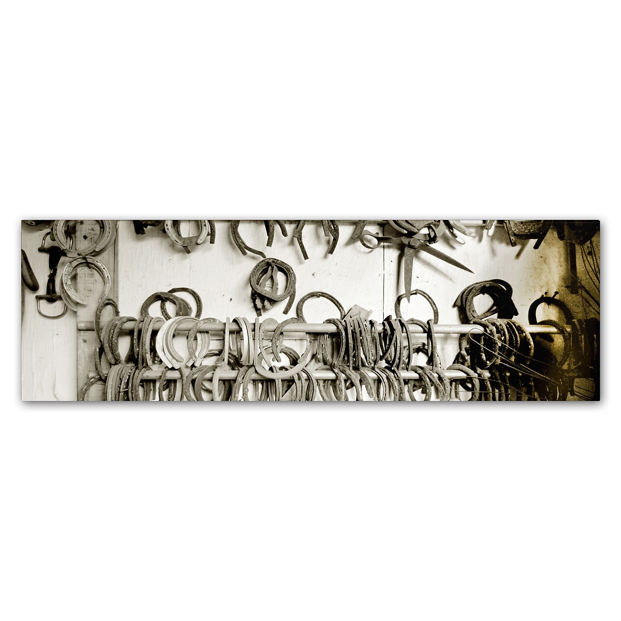 Trademark Fine Art ''Horse Shoes'' by Preston 6" x 19" Canvas Art (EM0531-C619GG)