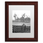 Trademark Fine Art ''Kentucky Horse Sunrise BW'' by Preston 11" x 14" White Matted Wood Frame (EM0537-W1114MF)