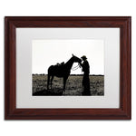 Trademark Fine Art ''Montana Horse Rancher Shadow 2'' by Preston 11" x 14" White Matted Wood Frame (EM0544-W1114MF)
