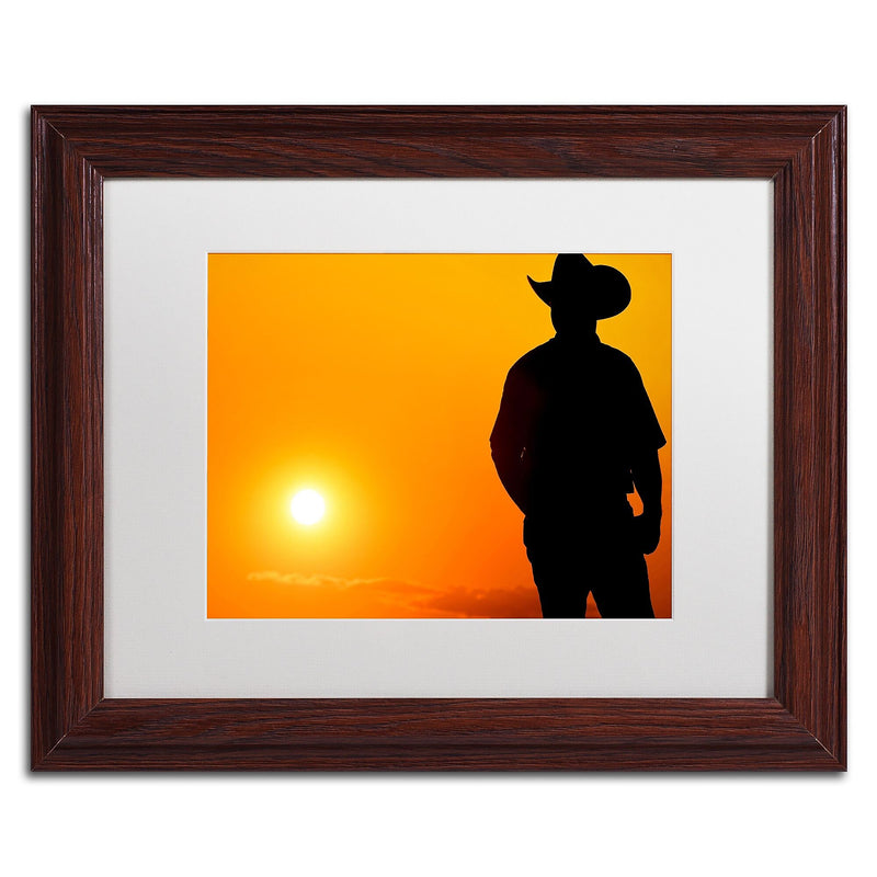 Trademark Fine Art ''Montana Three Horse'' by Preston 11" x 14" White Matted Wood Frame (EM0545-W1114MF)