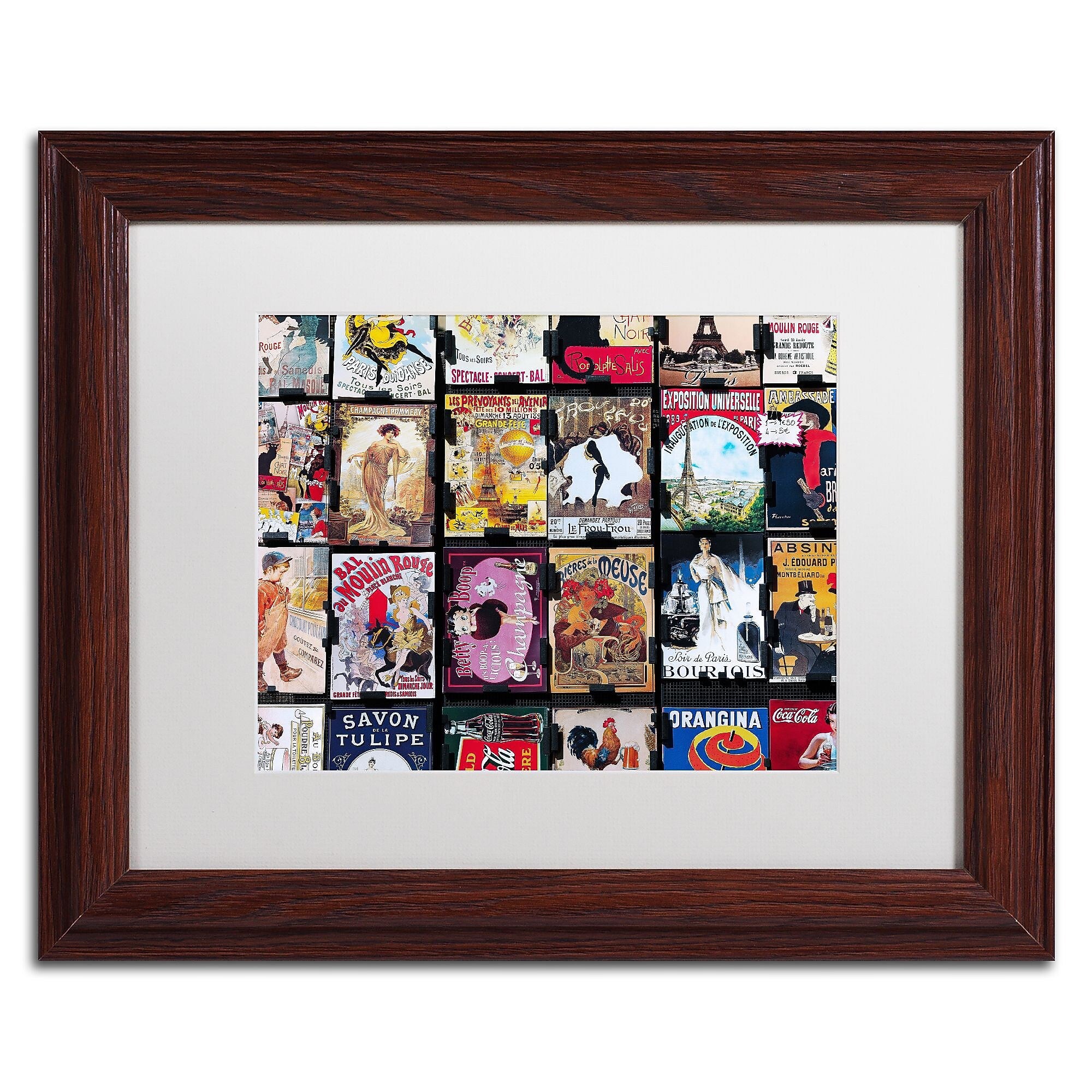 Trademark Fine Art ''Parisian Signs'' by Preston 11" x 14" White Matted Wood Frame (EM0562-W1114MF)