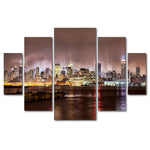 Trademark Fine Art ''Midtown Manhatten Over Hudson River'' by David Ayash 3.3' x 4.8' Multi Panel Art Set (MA0492-P5-SET)