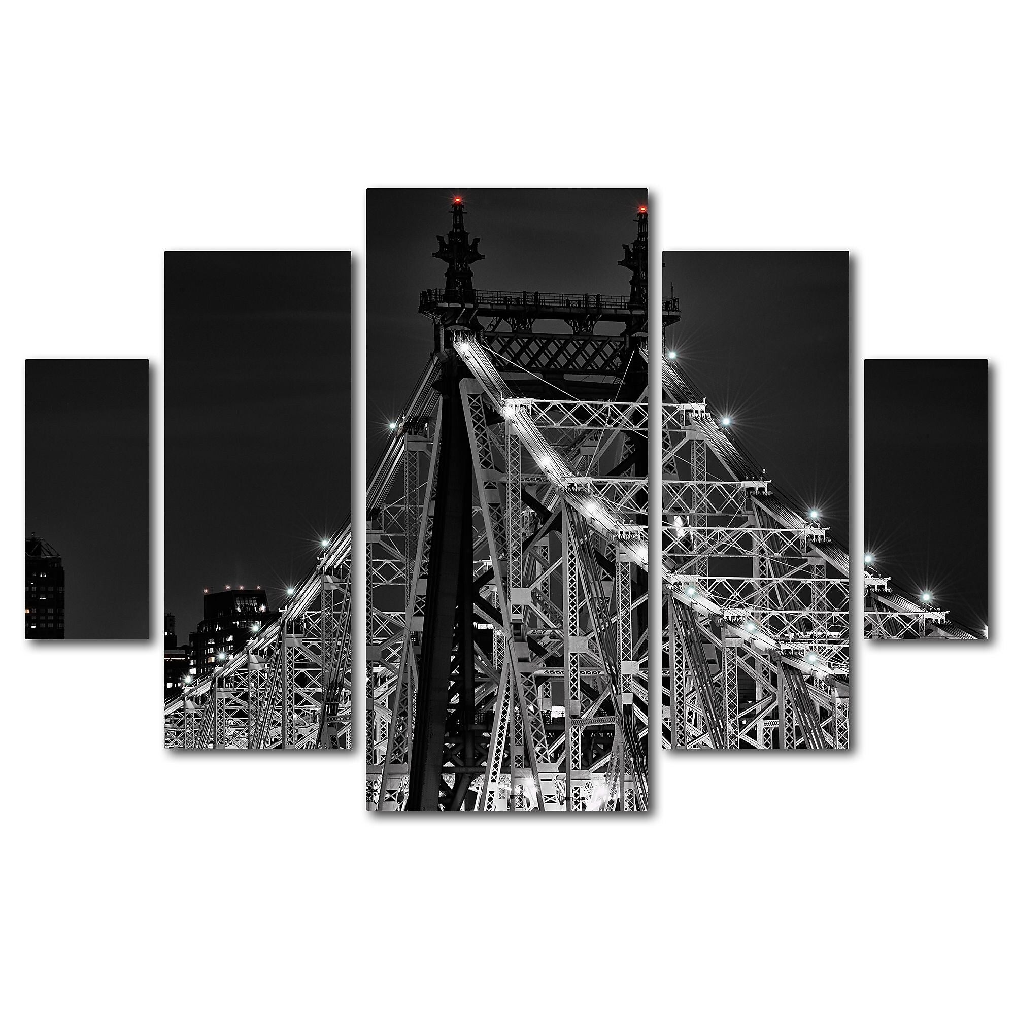 Trademark Fine Art ''Queensborough Bridge'' by David Ayash 3.3' x 4.8' Multi Panel Art Set (MA0526-P5-SET)